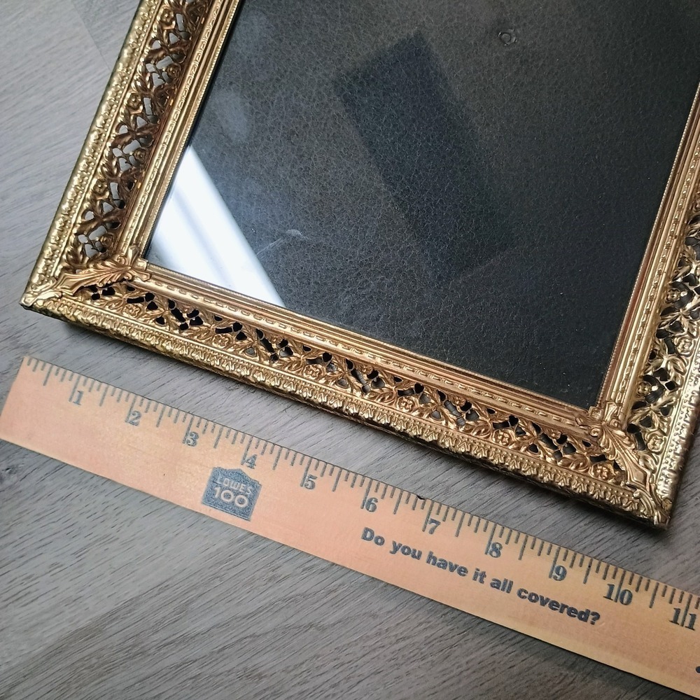Vtg Gold Ornate Metal Picture Frame Filigree 8"x10" Classic Elegant - Picture 3 of 6